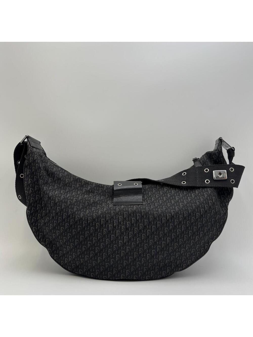 Christian Dior Vintage Black Diorissimo Monogram Saddle Messenger Shoulder Bag - Picture 4 of 13